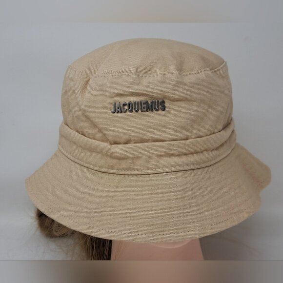jacquemus Le Bob Gadjo Bucket Hat 100% Cotton Tan Beige Women's Men's Unisex 58 - Picture 1 of 12